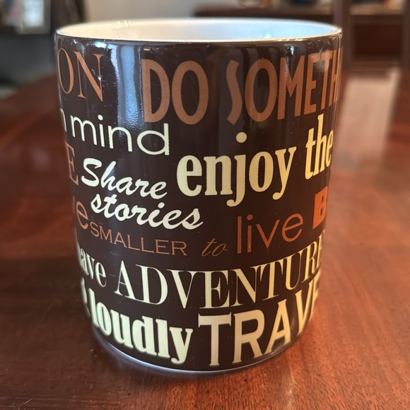 222 FIFTH Inspiration TRAVEL FAR Be Brave Embrace Life JUMBO 32oz MUG Cup - Picture 3 of 8